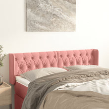 Hoofdbord Met Randen Fluweel 1 163 x 16 x 78/88 cm Roze