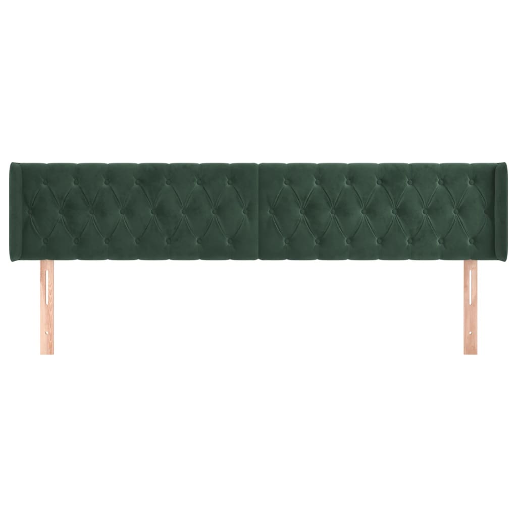 Hoofdbord Met Randen Fluweel 1 183 x 16 x 78/88 cm Donkergroen
