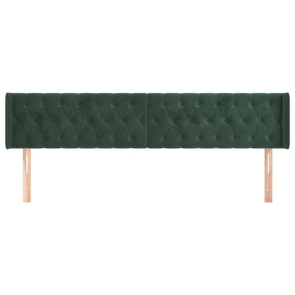 Hoofdbord Met Randen Fluweel 1 183 x 16 x 78/88 cm Donkergroen