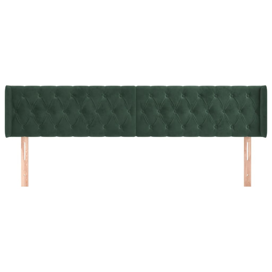 Hoofdbord Met Randen Fluweel 1 183 x 16 x 78/88 cm Donkergroen