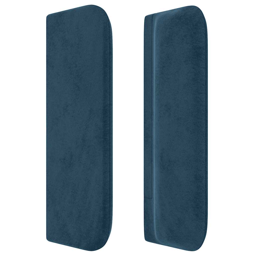 Hoofdbord met randen 183x16x78/88 cm fluweel donkerblauw