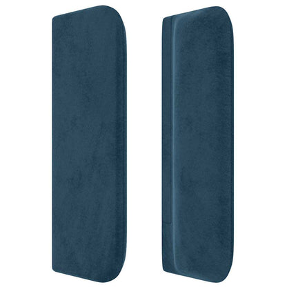 Hoofdbord met randen 183x16x78/88 cm fluweel donkerblauw