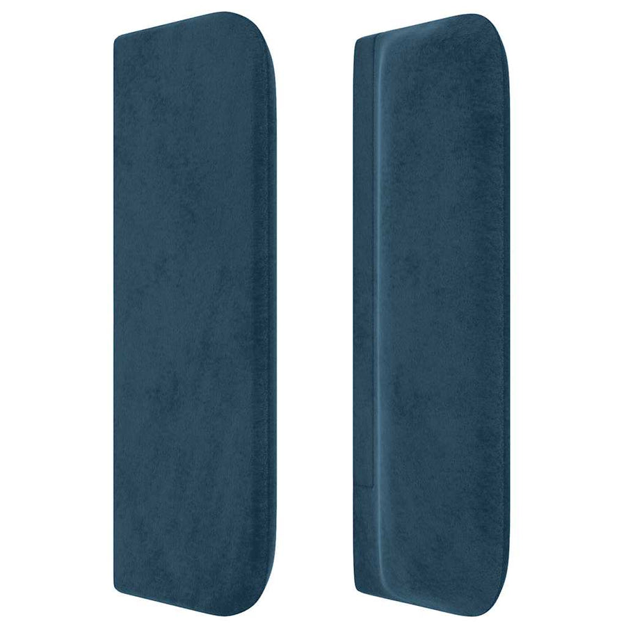 Hoofdbord met randen 183x16x78/88 cm fluweel donkerblauw