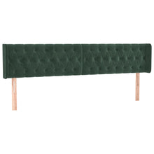 Hoofdbord Met Randen Fluweel 203 x 16 x 78/88 cm Donkergroen