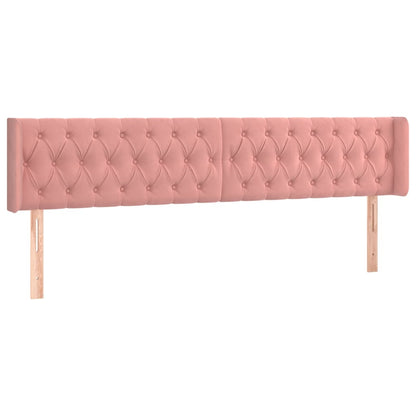 Hoofdbord Met Randen Fluweel 203 x 16 x 78/88 cm Roze