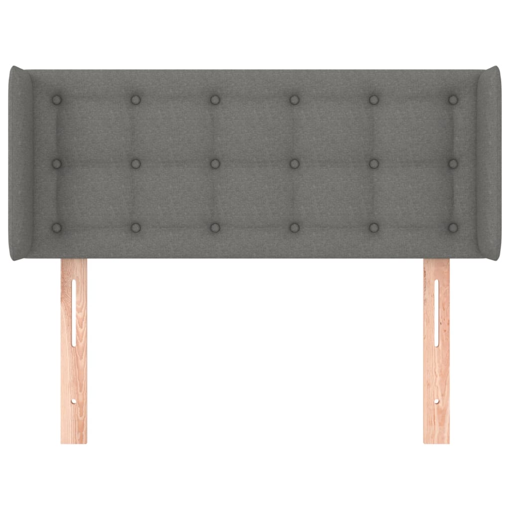 Hoofdbord met randen 83x16x78/88 cm stof donkergrijs 83 x 16 x 78/88 cm Donkergrijs