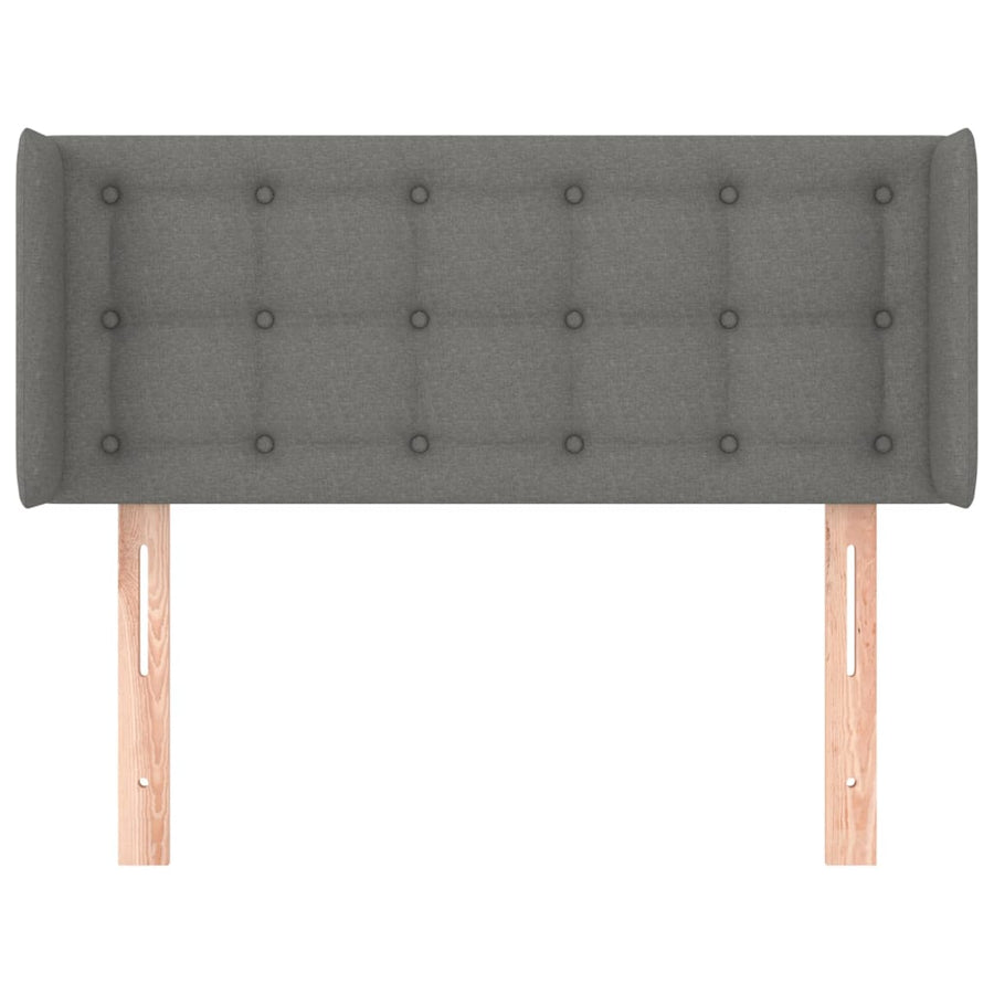 Hoofdbord met randen 83x16x78/88 cm stof donkergrijs 83 x 16 x 78/88 cm Donkergrijs