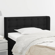 Hoofdbord stof zwart 83x16x78/88 cm