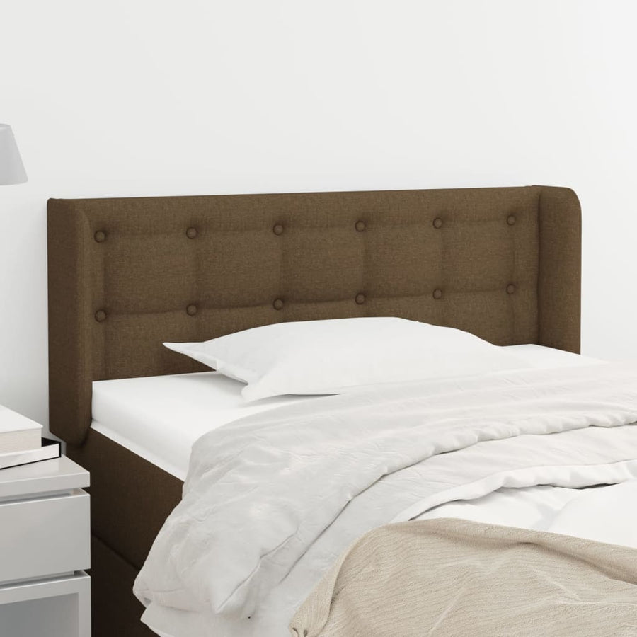 Hoofdbord Met Randen 203X16X78/88 Cm Stof Taupe