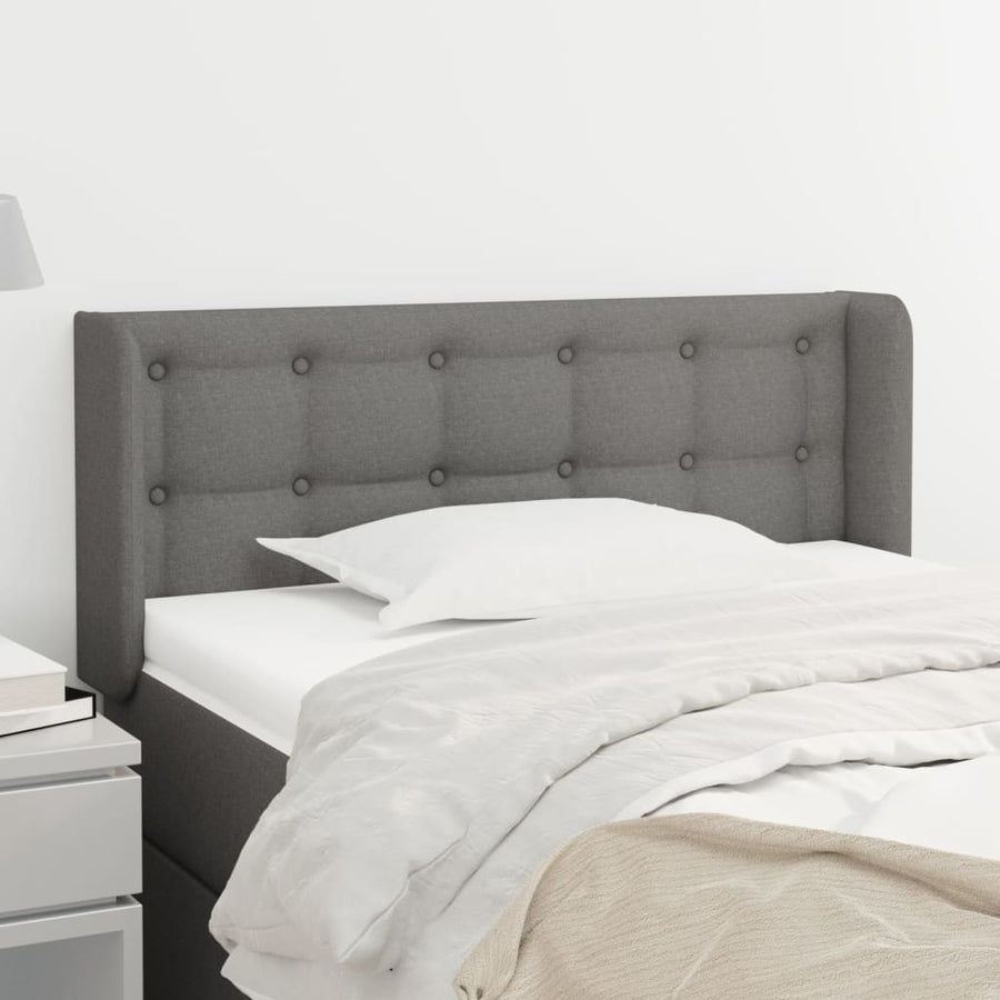 Hoofdbord Met Randen 203X16X78/88 Cm Stof Taupe