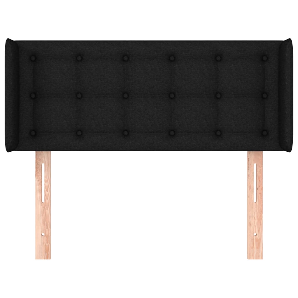 Hoofdbord met randen 93x16x78/88 cm stof zwart 93 x 16 x 78/88 cm Zwart