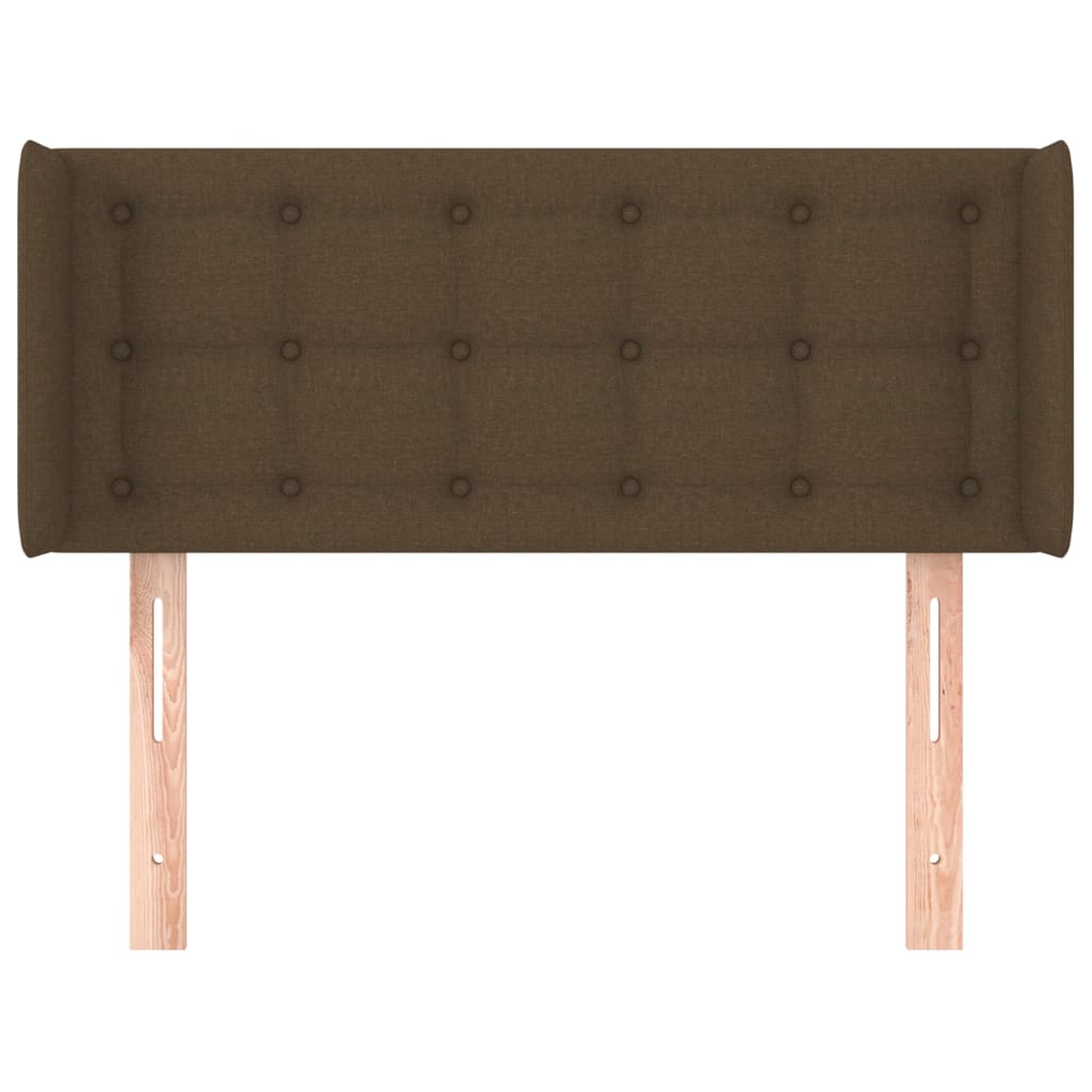 Hoofdbord met randen 93x16x78/88 cm stof donkerbruin 93 x 16 x 78/88 cm Donkerbruin