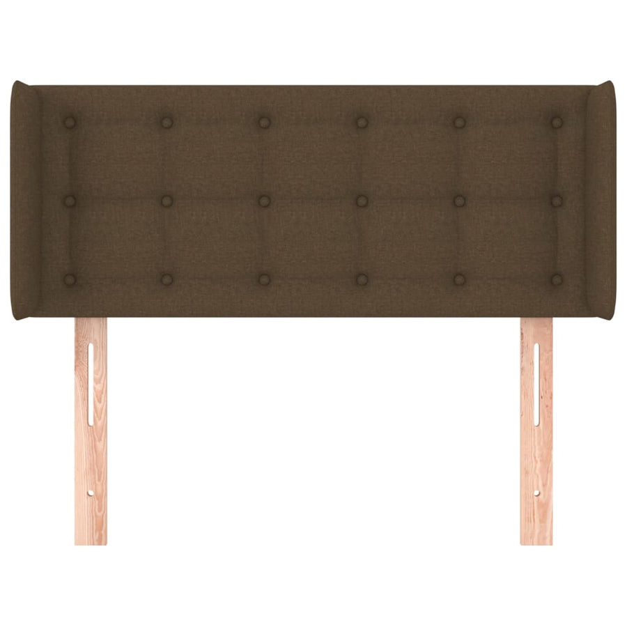 Hoofdbord met randen 93x16x78/88 cm stof donkerbruin 93 x 16 x 78/88 cm Donkerbruin