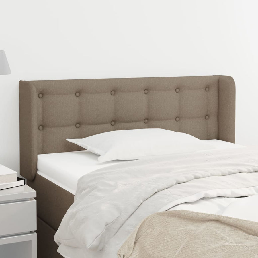 Hoofdbord Met Randen 203X16X78/88 Cm Stof Taupe