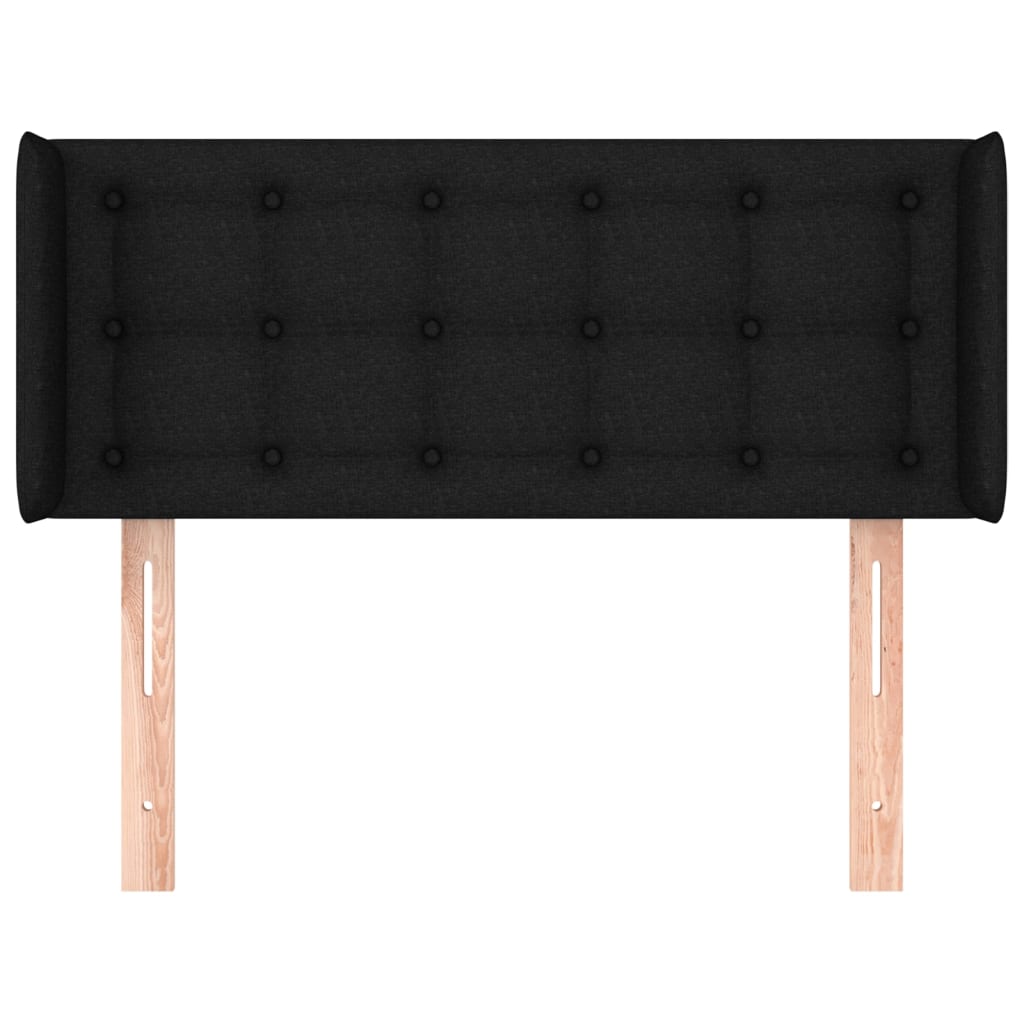Hoofdbord met randen 103x16x78/88 cm stof zwart 103 x 16 x 78/88 cm Zwart
