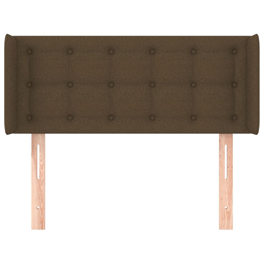 Hoofdbord met randen 103x16x78/88 cm stof donkerbruin 103 x 16 x 78/88 cm Donkerbruin