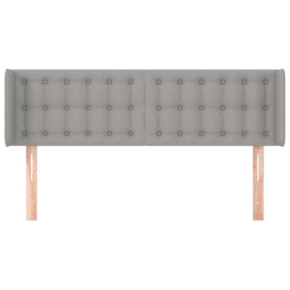 Hoofdbord Met Randen Stof 147 x 16 x 78/88 cm Lichtgrijs