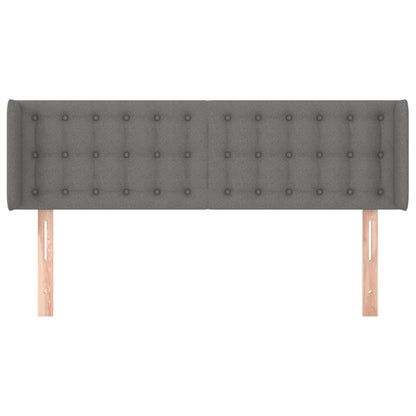 Hoofdbord Met Randen Stof 1 147 x 16 x 78/88 cm Donkergrijs