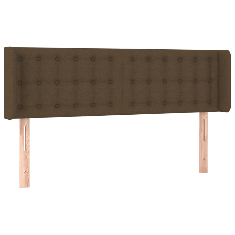 Hoofdbord met randen 147x16x78/88 cm stof donkerbruin 147 x 16 x 78/88 cm Donkerbruin