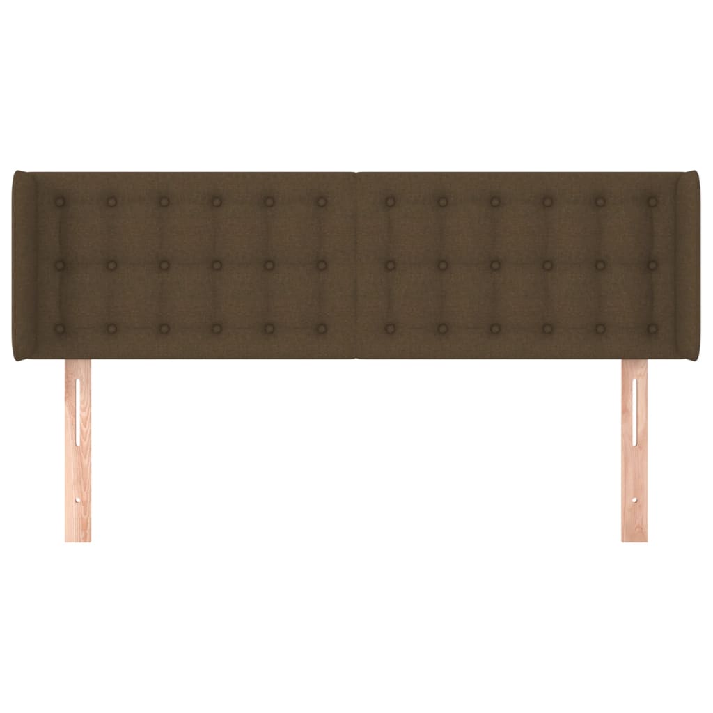 Hoofdbord met randen 147x16x78/88 cm stof donkerbruin 147 x 16 x 78/88 cm Donkerbruin