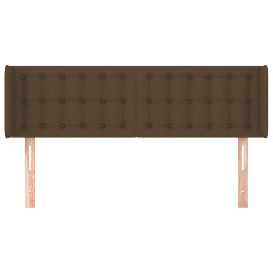 Hoofdbord met randen 147x16x78/88 cm stof donkerbruin 147 x 16 x 78/88 cm Donkerbruin