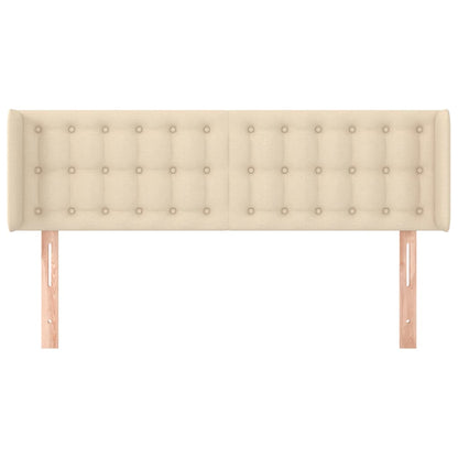 Hoofdbord Met Randen Stof Kleurig 147 x 16 x 78/88 cm Crème