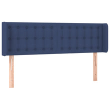 Hoofdbord Met Randen Stof 147 x 16 x 78/88 cm Blauw