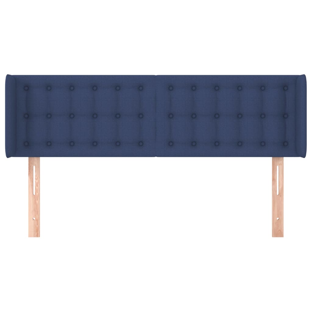 Hoofdbord Met Randen Stof 147 x 16 x 78/88 cm Blauw