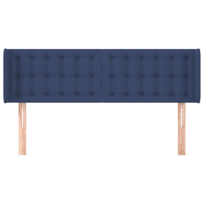 Hoofdbord Met Randen Stof 147 x 16 x 78/88 cm Blauw