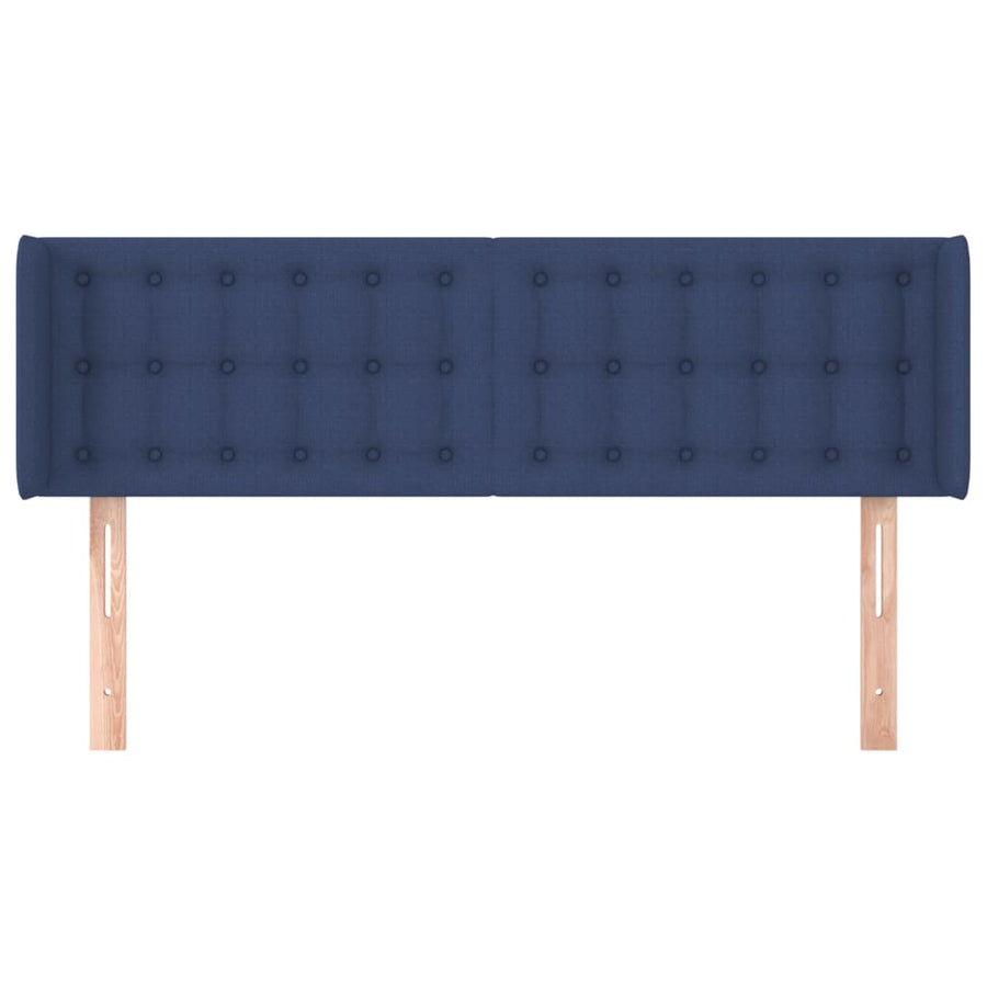 Hoofdbord Met Randen Stof 147 x 16 x 78/88 cm Blauw