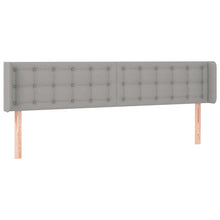 Hoofdbord Met Randen Stof 163 x 16 x 78/88 cm Lichtgrijs