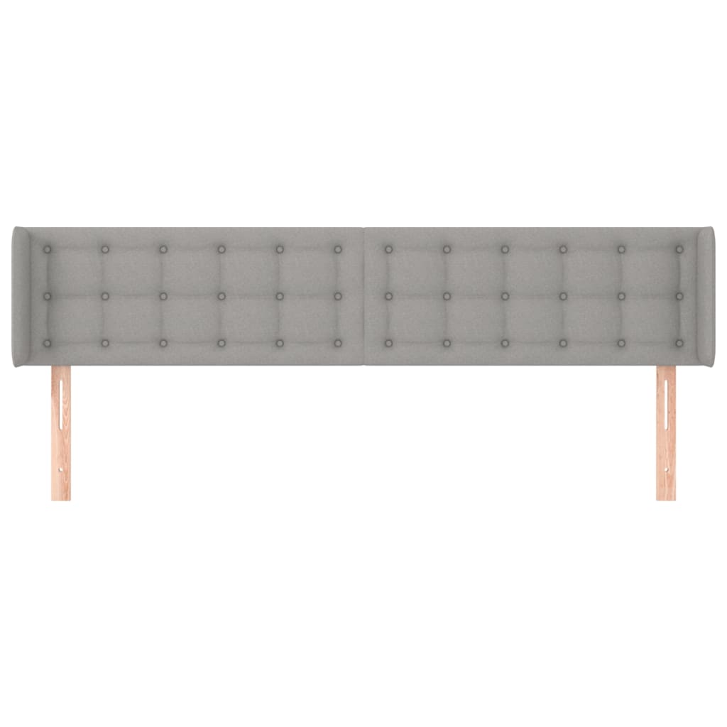 Hoofdbord Met Randen Stof 163 x 16 x 78/88 cm Lichtgrijs