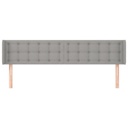 Hoofdbord Met Randen Stof 163 x 16 x 78/88 cm Lichtgrijs