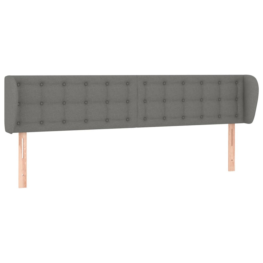Hoofdbord met randen 163x16x78/88 cm stof donkergrijs 163 x 16 x 78/88 cm Donkergrijs