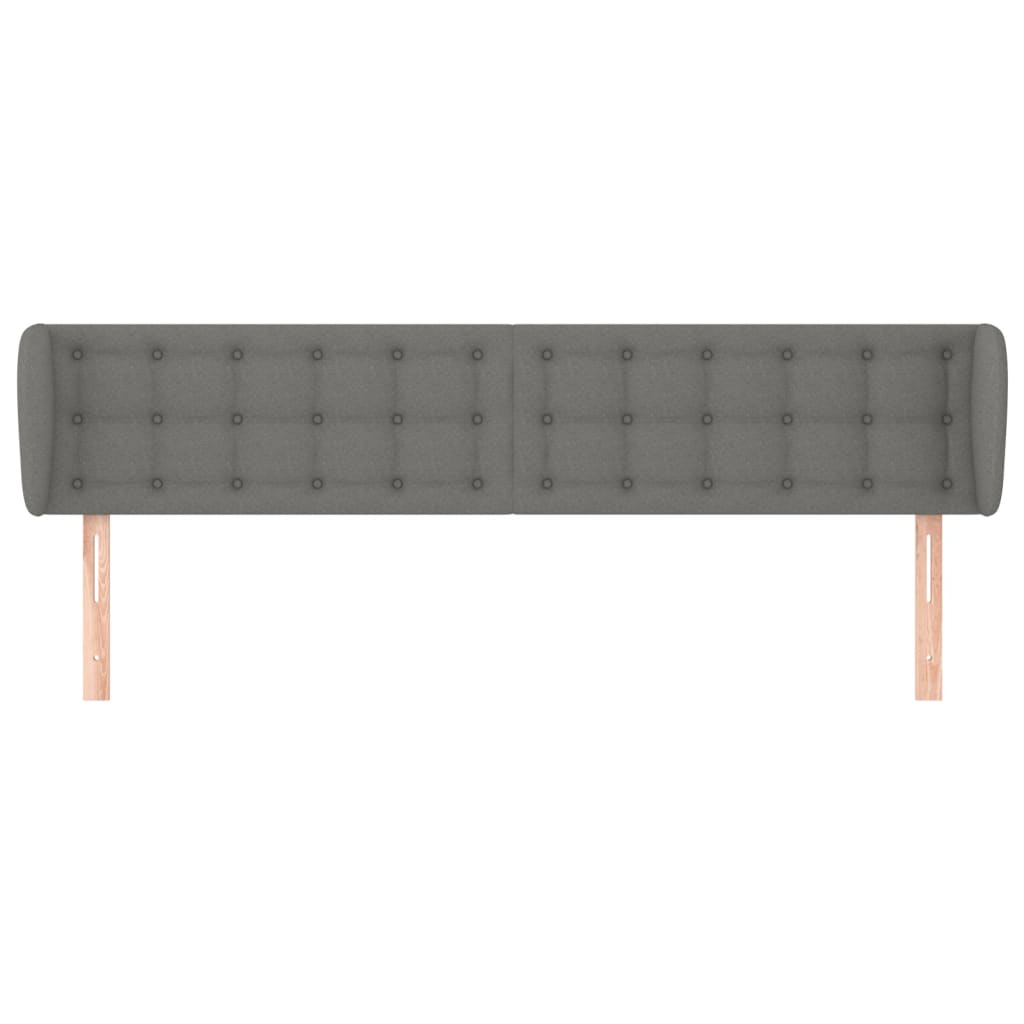 Hoofdbord met randen 163x16x78/88 cm stof donkergrijs 163 x 16 x 78/88 cm Donkergrijs