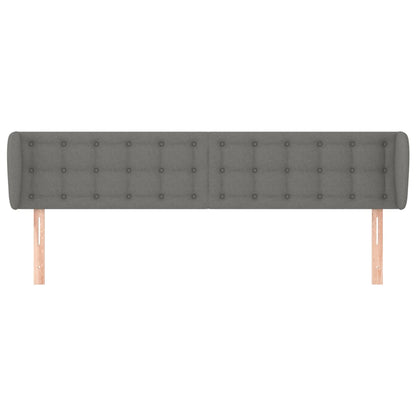Hoofdbord met randen 163x16x78/88 cm stof donkergrijs 163 x 16 x 78/88 cm Donkergrijs