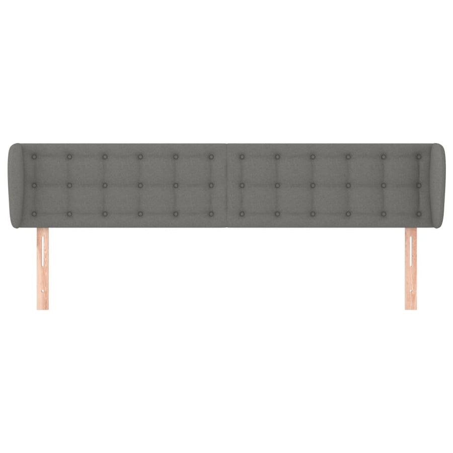 Hoofdbord met randen 163x16x78/88 cm stof donkergrijs 163 x 16 x 78/88 cm Donkergrijs