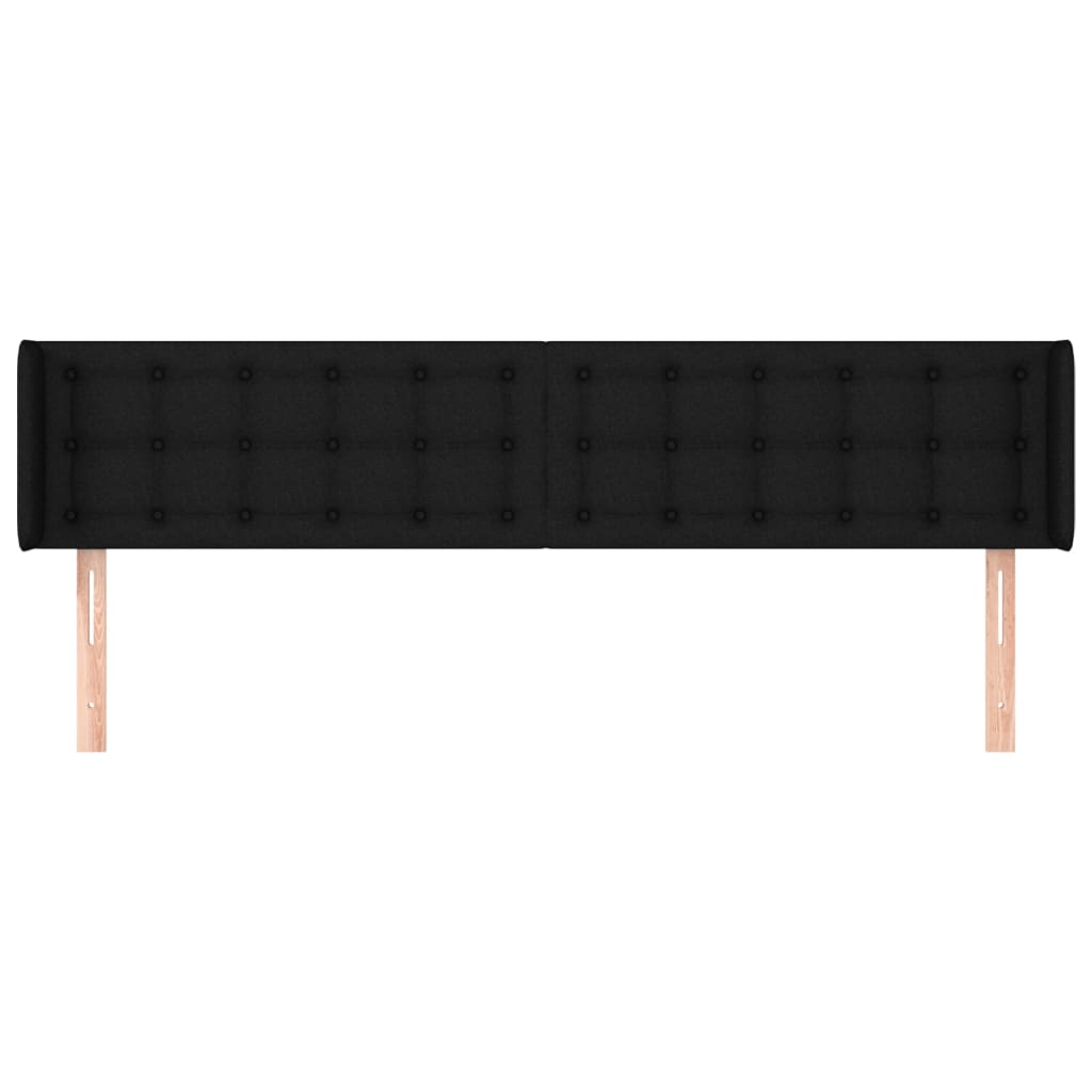 Hoofdbord Met Randen Stof 163 x 16 x 78/88 cm Zwart
