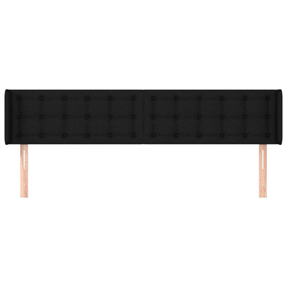 Hoofdbord Met Randen Stof 163 x 16 x 78/88 cm Zwart