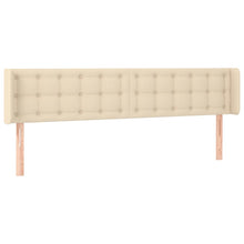 Hoofdbord Met Randen Stof Kleurig 163 x 16 x 78/88 cm Crème