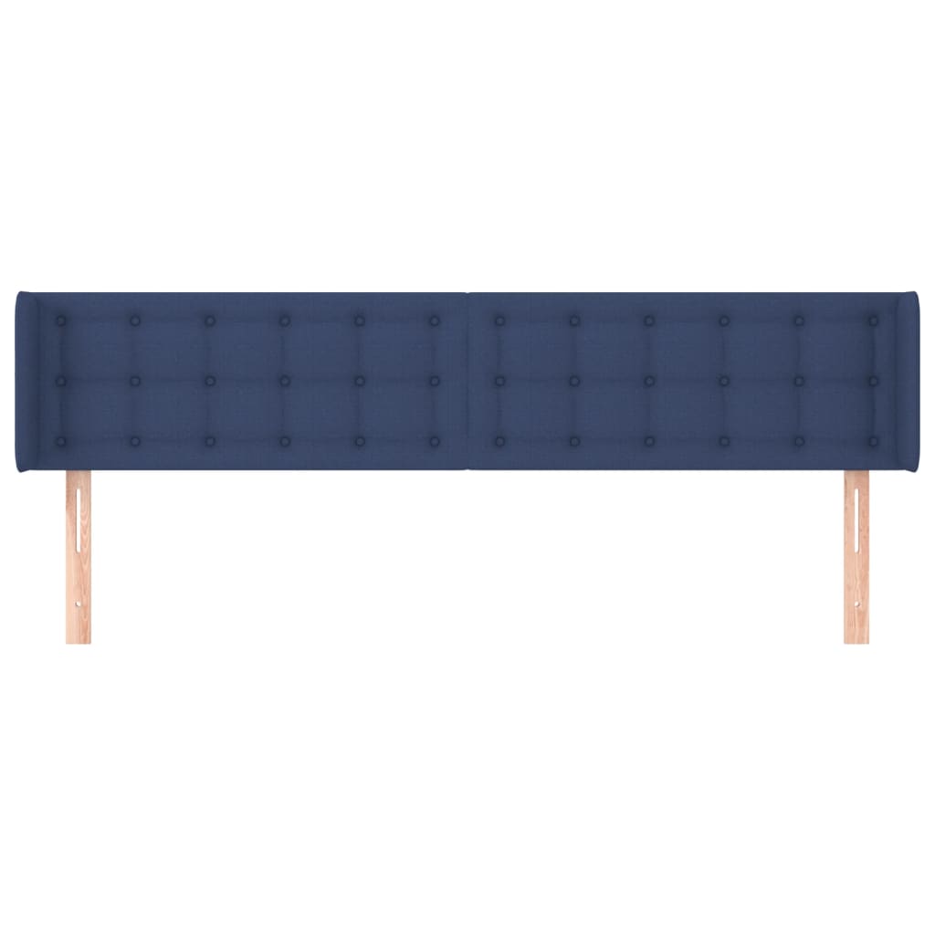 Hoofdbord Met Randen Stof 163 x 16 x 78/88 cm Blauw