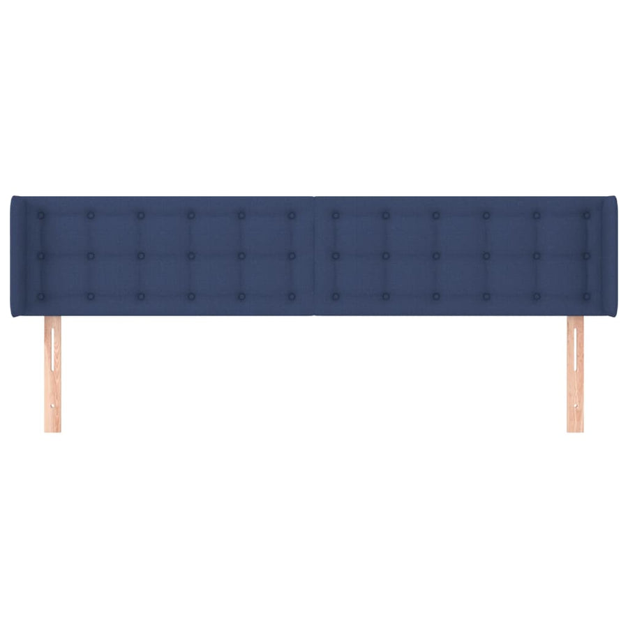 Hoofdbord Met Randen Stof 163 x 16 x 78/88 cm Blauw