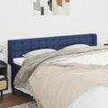 Hoofdbord met randen 163x16x78/88 cm stof blauw
