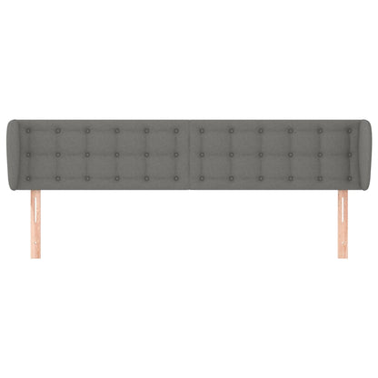 Hoofdbord Met Randen 183X16X78/88 Cm Stof Donkergrijs 183 x 16 x 78/88 cm