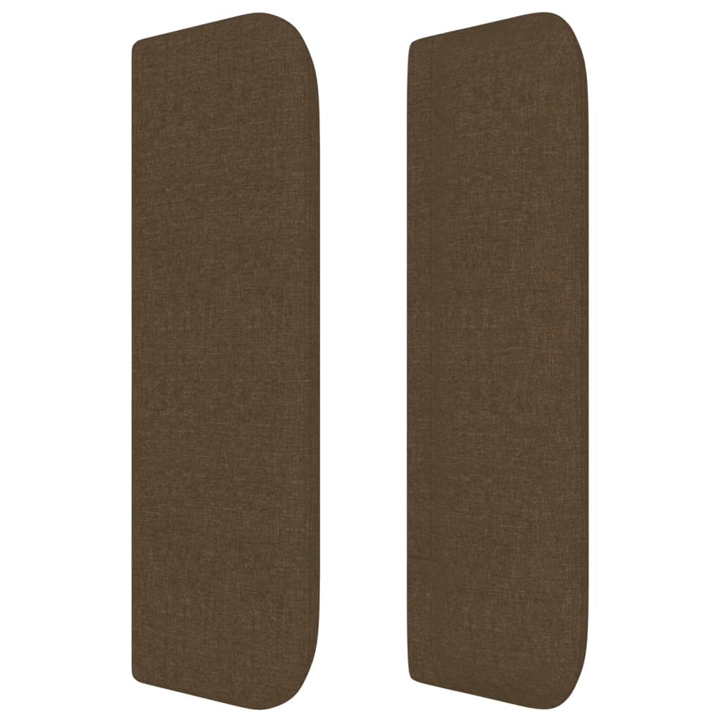 Hoofdbord Met Randen Stof 183 x 16 x 78/88 cm Donkerbruin