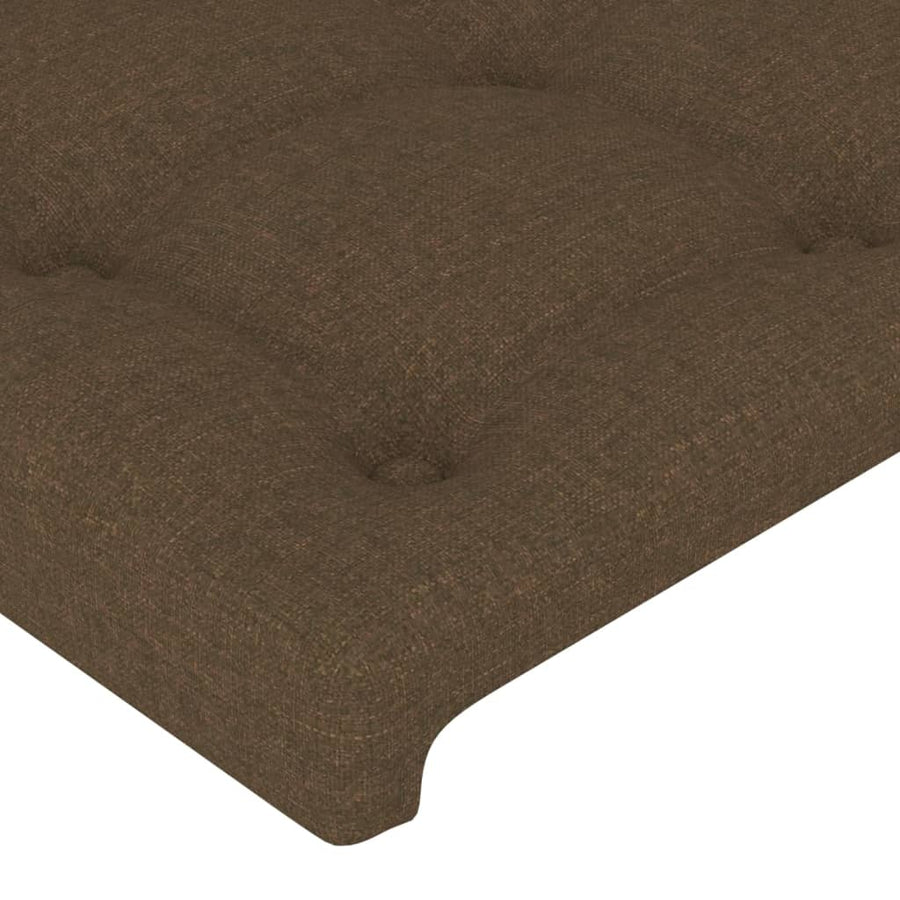 Hoofdbord Met Randen Stof 183 x 16 x 78/88 cm Donkerbruin