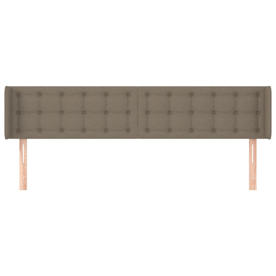 Hoofdbord Met Randen Stof 183 x 16 x 78/88 cm Taupe