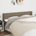 Hoofdbord met randen 183x16x78/88 cm stof taupe