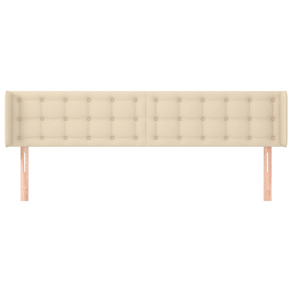 Hoofdbord Met Randen 183X16X78/88 Cm Stof Crèmekleurig 183 x 16 x 78/88 cm