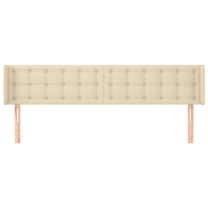 Hoofdbord Met Randen 183X16X78/88 Cm Stof Crèmekleurig 183 x 16 x 78/88 cm